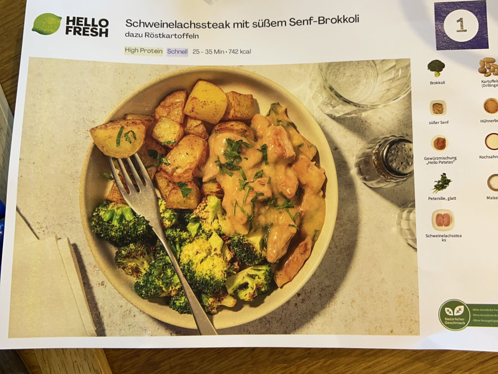 Schweinelachssteak mit süßem Senf-Brokkoli von Neka | Hochgeladen von: Neka