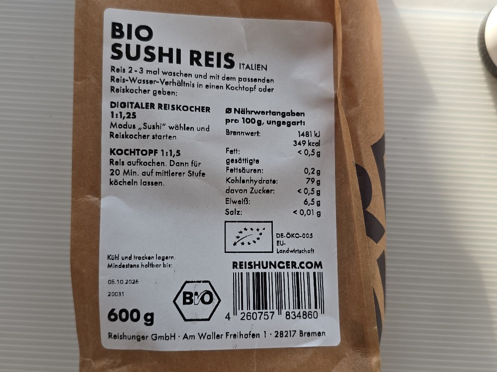 Reishunger Bio SUSHI REIS, 79 gr KH/100 von Eglifisch | Hochgeladen von: Eglifisch