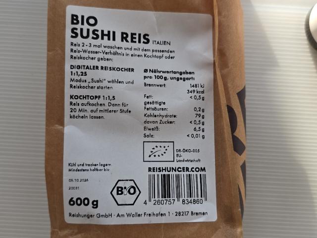 Reishunger Bio SUSHI REIS, 79 gr KH/100 von Eglifisch | Hochgeladen von: Eglifisch