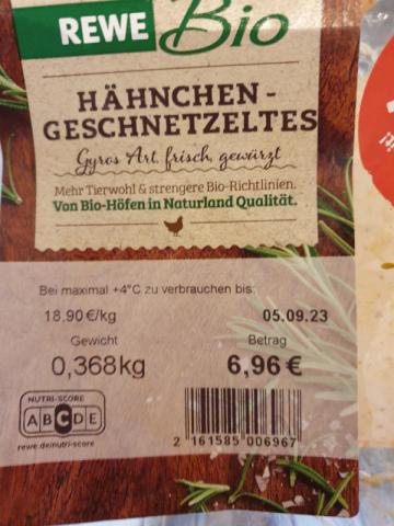 Rewe Bio Hähnchen- Geschnetzeltes von Gismo1 | Hochgeladen von: Gismo1