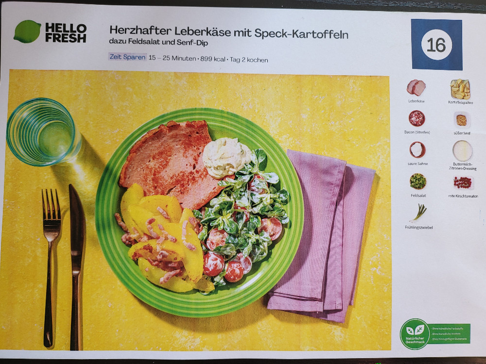 Herzhafter Leberkäse mit Speck-Kartoffeln, dazu Feldsalat und Se | Hochgeladen von: Scorpalyzer