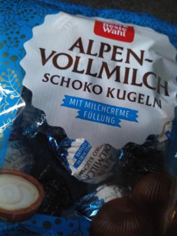 REWE Alpen-Vollmilch Schoko Kugeln, mit Milchcremefüllung von AS | Hochgeladen von: ASFAN80