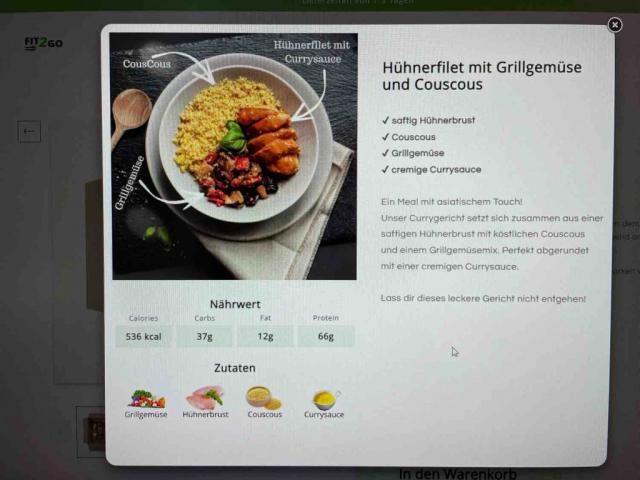 Huhn mit Couscous und Gemüse, Fertiggericht von Sebastian155 | Hochgeladen von: Sebastian155