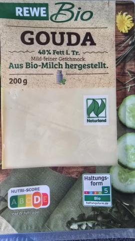 Rewe Bio Gouda 48% Fett i. Tr. | Hochgeladen von: MarkSchier Rewe Bio Gouda 48% Fett i. Tr. | Hochgeladen von: MarkSchier