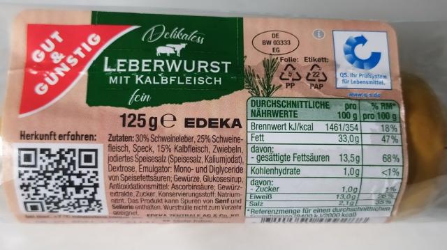 Delikatess Leberwurst mit Kalbfleisch, fein | Hochgeladen von: MarionUlm