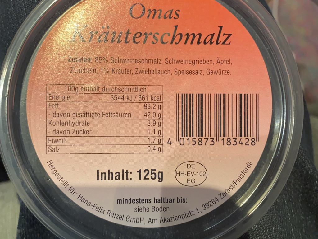 Omas Kräuterschmalz, 861 kcal von RolandStefan | Hochgeladen von: RolandStefan