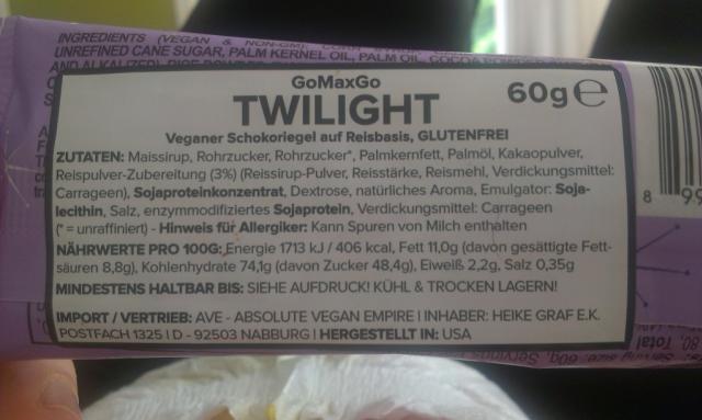 GoMaxGo TWILIGHT Schokoriegel vegan | Hochgeladen von: petit ange