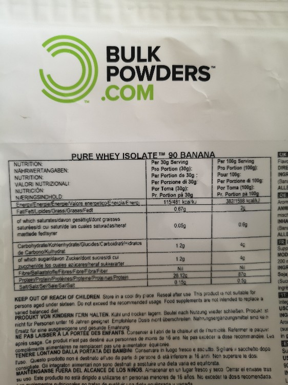 Pure Whey Isolate 90 Banana von Flowsnow | Hochgeladen von: Flowsnow