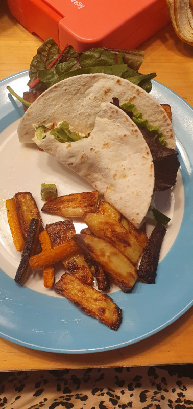 Scharfe Piri-Piri-Halloumi-Tacos mit Kiwi-Salsa, , lila-orangene | Hochgeladen von: ApoloniaVonDennsen