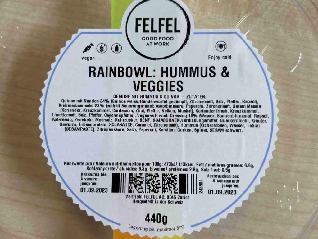 Rainbowl Hummus & Veggies, Gemüse mit Hummus & Quinoa vo | Hochgeladen von: kreisfuenf