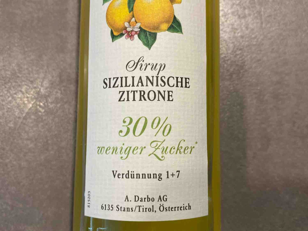 Sirup Sizilianische Zitrone, 30% weniger Zucker von Schwiesi | Hochgeladen von: Schwiesi