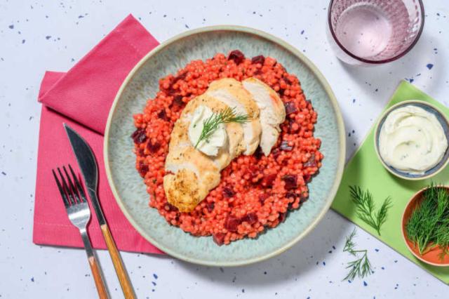 Hähnchen mit Perlencouscous „Risotto“, Rote Beete, Dill und Kräu | Hochgeladen von: Annva88