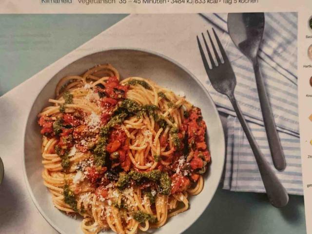 Spaghetti Puttanesca, mit Kapern, Oliven und getrockneten Tomate | Hochgeladen von: meike1973