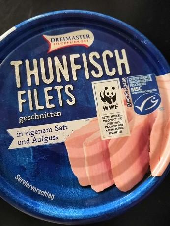 Dreimaster Thunfisch Filets geschnitten, im eigenen Saft und | Hochgeladen von: Severance79