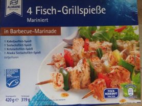 4 Fisch-Grillspieße, in Barbecue-Marinade | Hochgeladen von: w44hnsinn