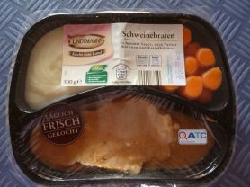 Schweinebraten in brauner Sauce dazu Pariser Karotten und Ka | Hochgeladen von: Dunja11