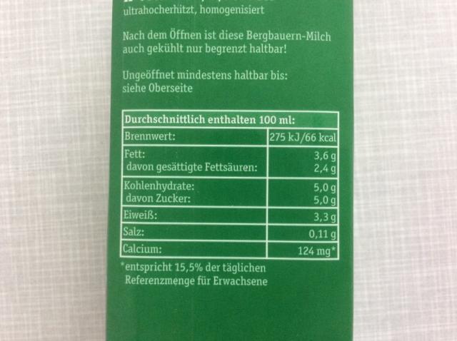 Haltbare Bergbauernmilch , Milch 3,5% Fett | Hochgeladen von: rks
