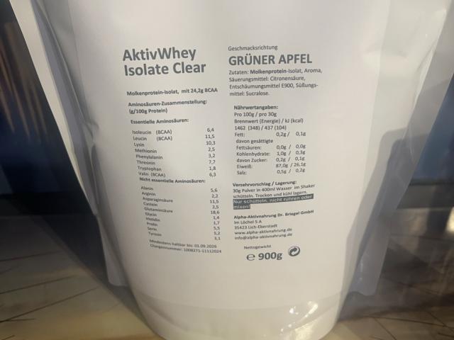 AktivWhey Isolate Clear, Grüner Apfel von Cadie | Hochgeladen von: Cadie