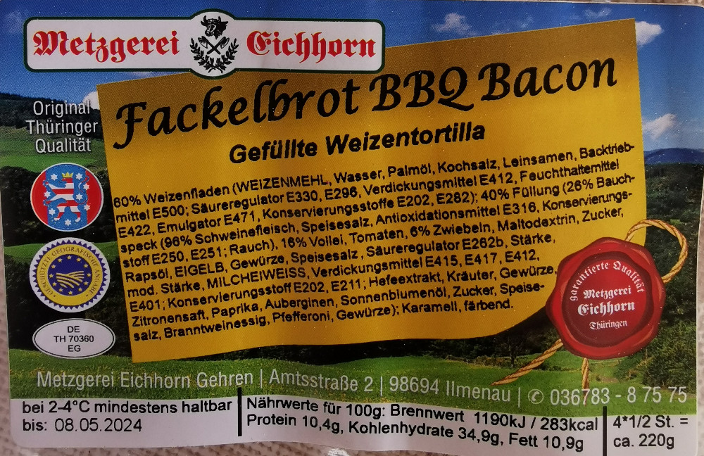 Fackelbrot BBQ Bacom, gefüllte Weizentortilla von 20Lennox13 | Hochgeladen von: 20Lennox13