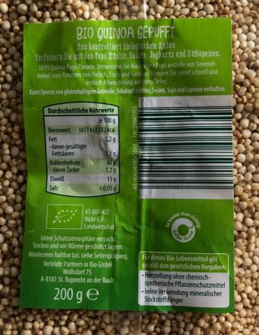 Quinoa Pops Nährwerte (August 2020) | Hochgeladen von: chrisma0