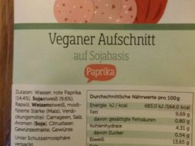 Veganer Aufschnitt auf Sojabasis, Paprika | Hochgeladen von: lgnt