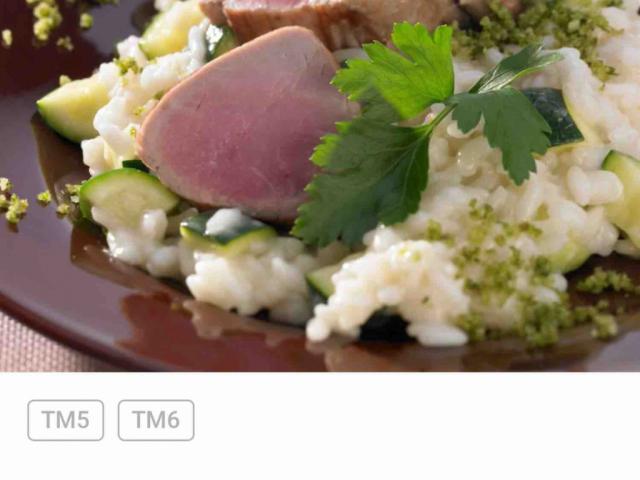 Schweinefilet mit Zucchini-Risotto, pro Portion von sotaventosta | Hochgeladen von: sotaventostar77