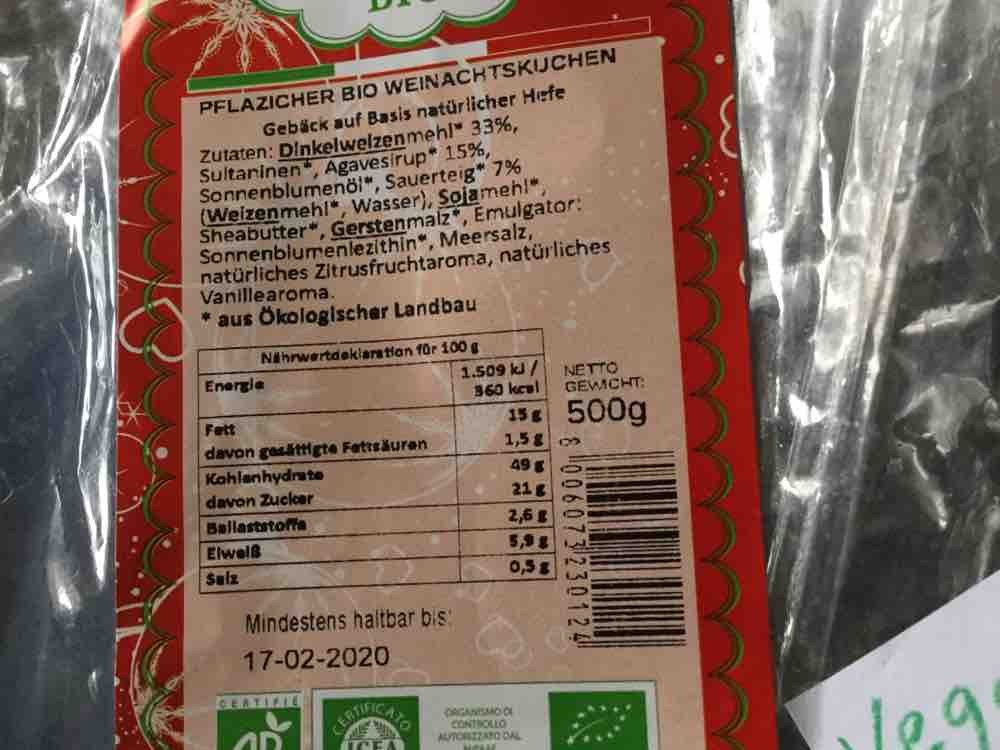 Bio Panatone Weihnachtskuchen Vegan mit Sultaninen, mit Sultanin | Hochgeladen von: Sportmuffel64