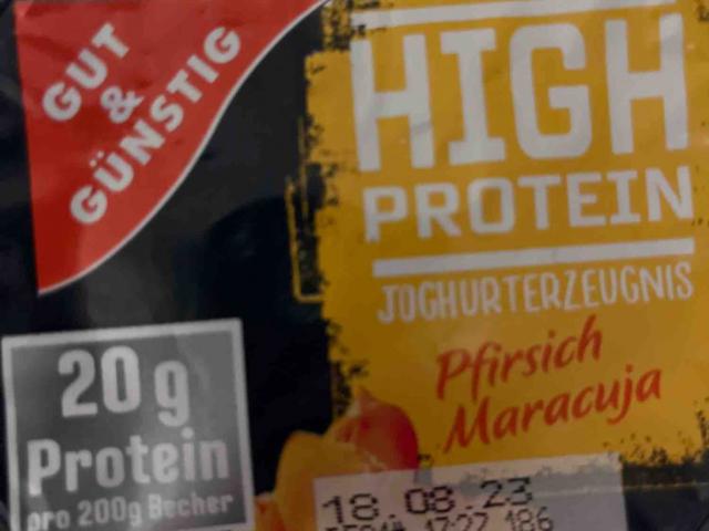 High Protein Joghurt Pfirsich Maracuja, 1 Becher 200g von Staudt | Hochgeladen von: Staudt