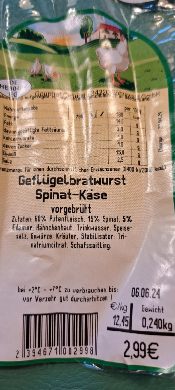 Geflügelbratwurst, Spinat-Käse von mgyr394 | Hochgeladen von: mgyr394
