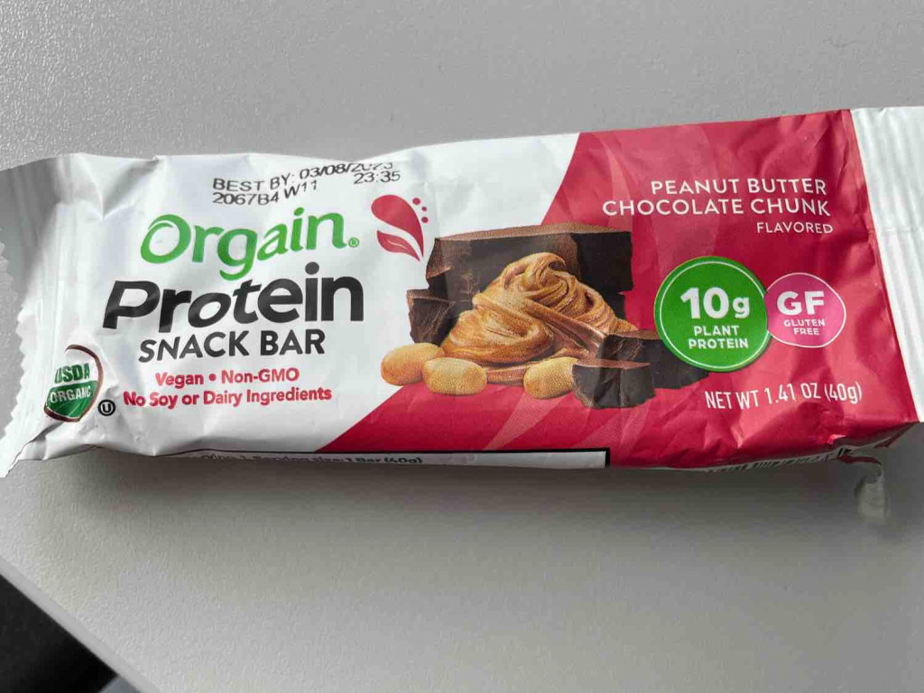 Orgain Protein Snack Bar Peanut Butter Chocolate Chunk, vegan, N | Hochgeladen von: cvl
