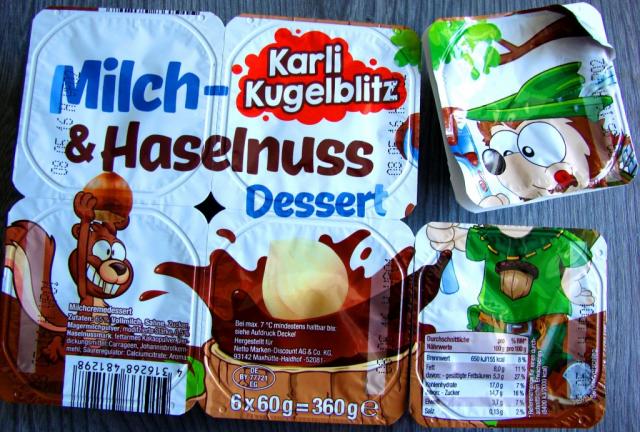 Karli Kugelblitz Milch-Haselnuss-Dessert (Netto) | Hochgeladen von: Rallenta