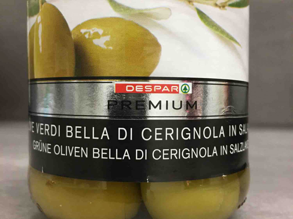 Grüne Oliven Bella du Cerignola in Salzlake, Premium von Sperlin | Hochgeladen von: Sperling007