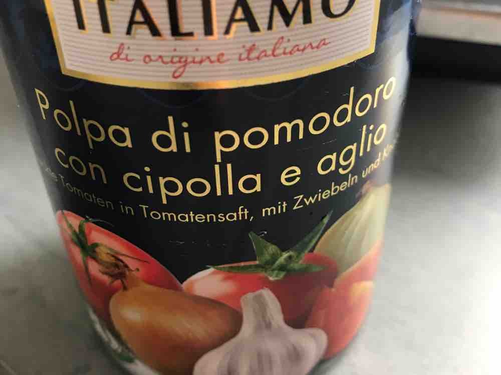 Polpa di pomodoro con cipolla e aglio, Gehackte Tomaten in Tomat | Hochgeladen von: Silkebettina