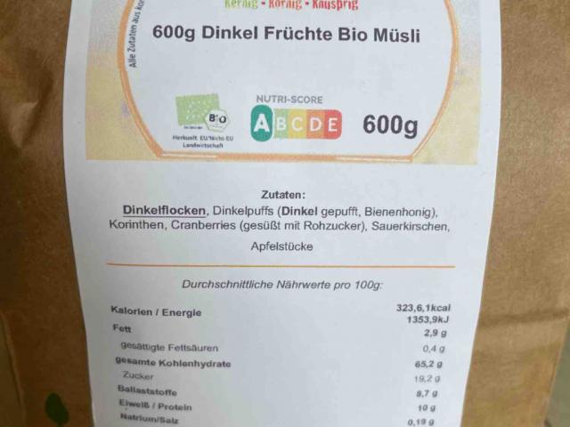 Dinkel Früchte Bio Müsli von Hebergirl | Hochgeladen von: Hebergirl