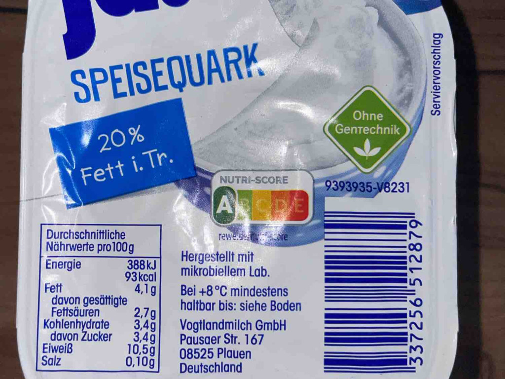 Speisequark 20% Fett i. Tr. von Leoni0402 | Hochgeladen von: Leoni0402