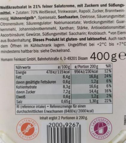 Feiner Weißkrautsalat, mit Salatcreme | Hochgeladen von: pictura