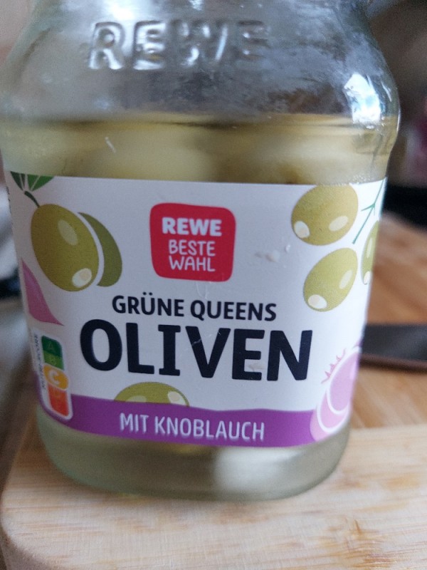 Grüne Queens Oliven mit Knoblauch (REWE Beste Wahl), Oliven von  | Hochgeladen von: SandraGiza