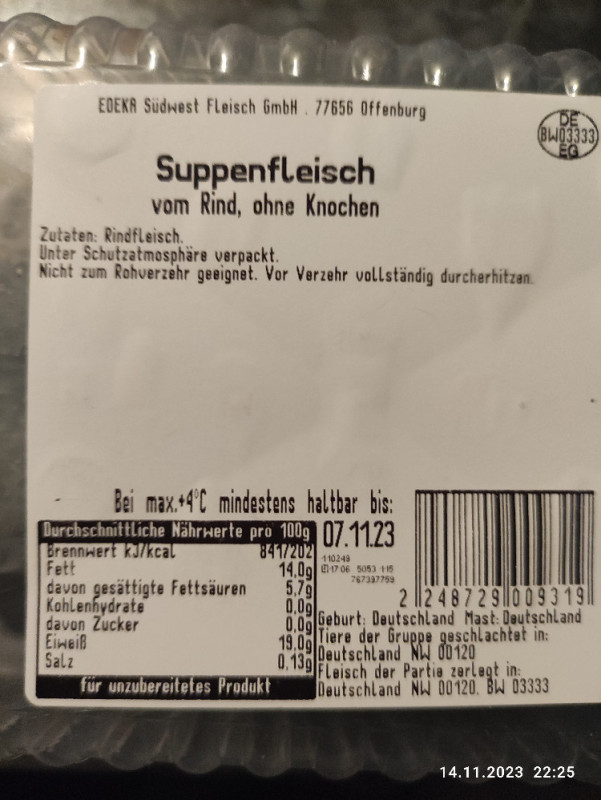 Suppenfleisch vom Rind ohne Knochen von Bernd R. | Hochgeladen von: Bernd R.