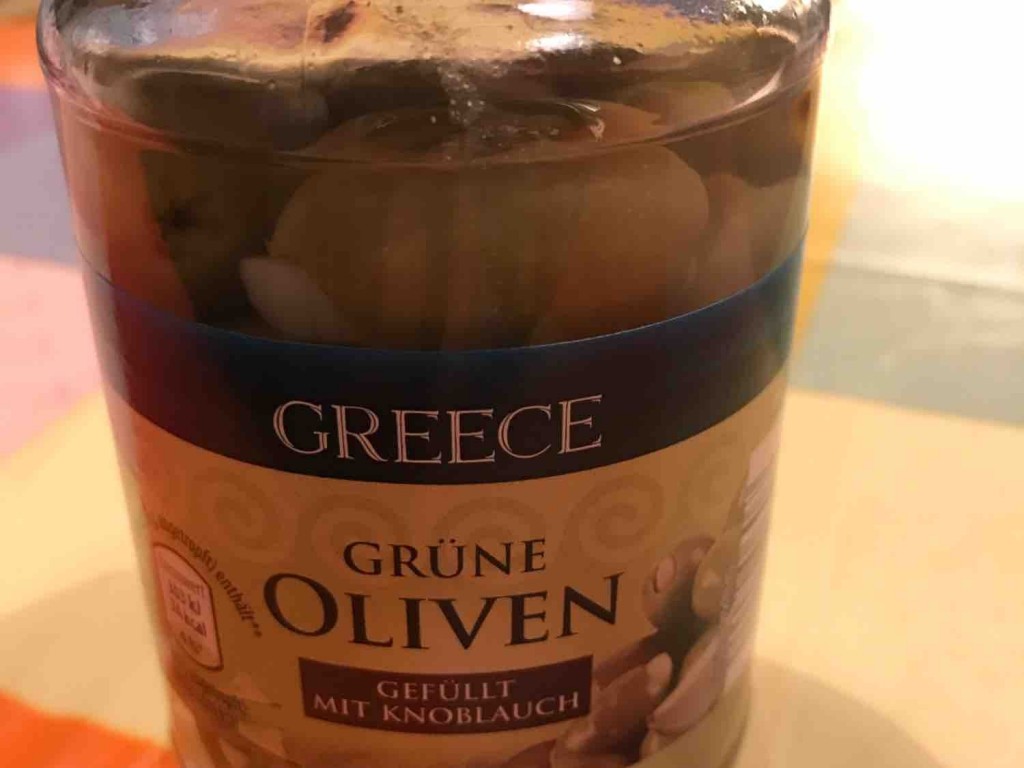 Grüne Oliven - Greece, gefüllt mit Mandeln, mittelgroß in salzig | Hochgeladen von: BL1954
