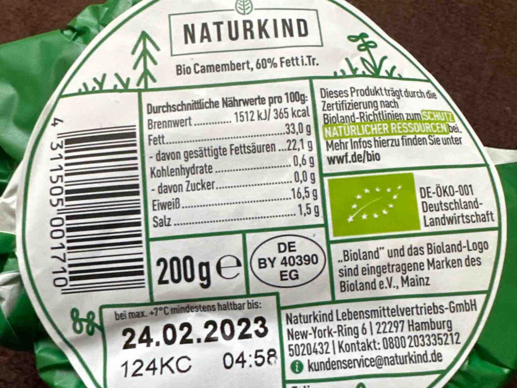 naturkind Camembert, 40% fett von Lumpinocchio | Hochgeladen von: Lumpinocchio