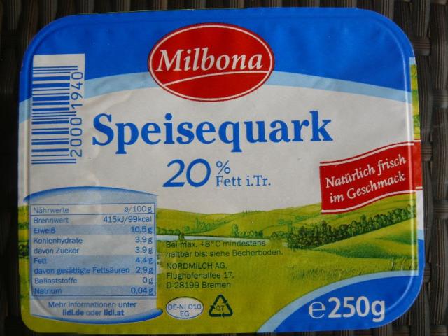 Milbona Speisequark, 20% Fett i.Tr. | Hochgeladen von: floridia