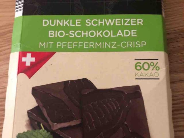 Dunkle Schweizer Bio-Schokolade, mit Pfefferminz-Crisp von Somme | Hochgeladen von: Sommer3786