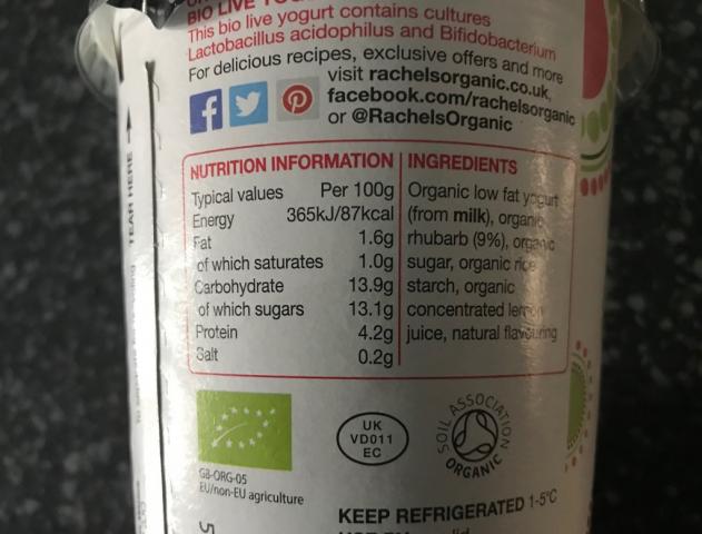 Bio-Yogurt Organic Low Fat 1,6%, Rharbarber | Hochgeladen von: missydxb