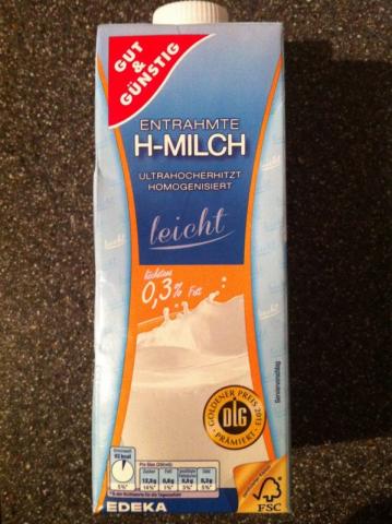 Entrahmte H-Milch, 0,3% Fett (Gut&Günstig) | Hochgeladen von: eugen.m
