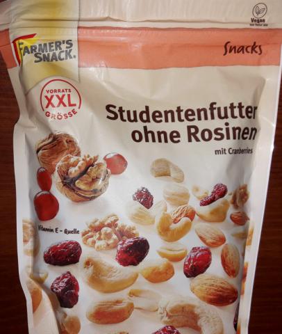 Farmers Snack Studentenfutter ohne Rosinen, mit Cranberries | Hochgeladen von: Siope