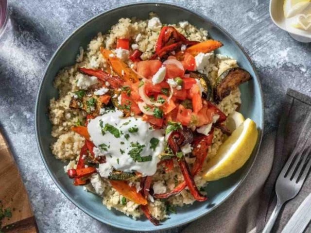 Couscous mit Dukkah-Ofengemüse, Hirtenkäse und Joghurtdip von cl | Hochgeladen von: clairestw