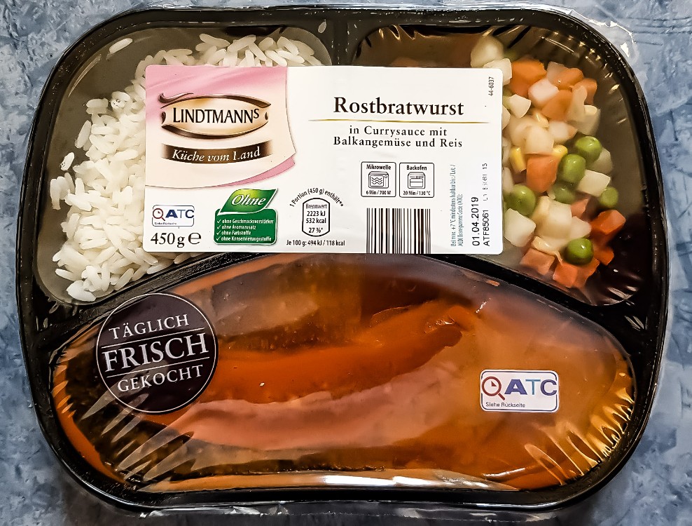 Rostbratwurst in Currysauce mit Balkangemüse und Reis, Currywurst von walker59 | Hochgeladen von: walker59