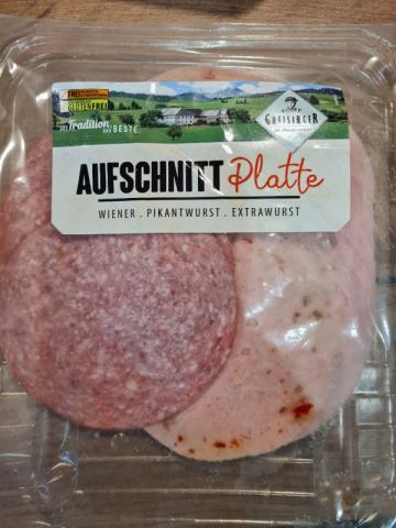 Aufschnittplatte  Greisinger (Wiener, Pikantwurst, Extrawurst) v | Hochgeladen von: Kia22