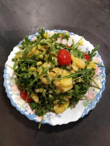 Mediterraner Kartoffelsalat mit Rucola und grünem Pesto, Basisch | Hochgeladen von: Achim68