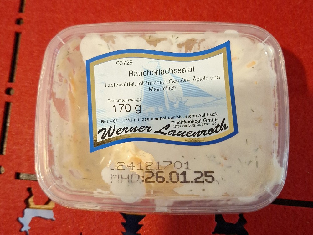 Räucherlachs, Lachswürfel, mit frischem Gemüse, Äpfeln von Grego | Hochgeladen von: Gregoritas